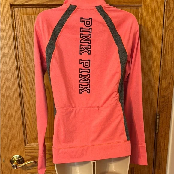 PINK Victoria's Secret Coral Quarter-Zip Sweatshirt - Picture 6 of 8